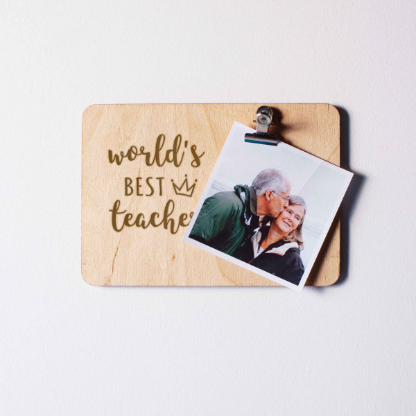 Доска для фото с зажимом "World`s best teacher", фото 1, цена 280 грн