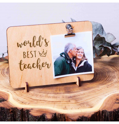 Доска для фото с зажимом "World`s best teacher", фото 2, цена 280 грн
