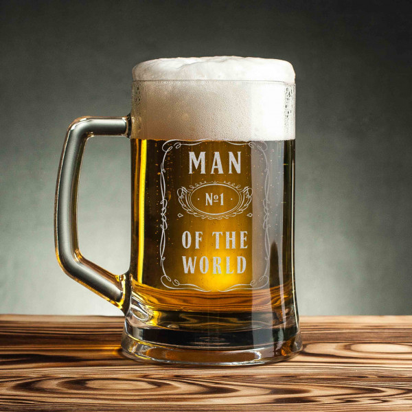 Кружка для пива "Man №1 of the world" с ручкой, фото 1, цена 420 грн