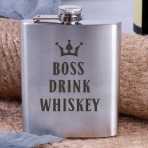 Фляга стальная "Boss drink whiskey"