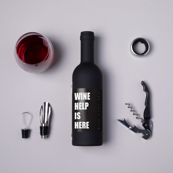 Набор для вина в бутылке "Wine help is here", фото 1, цена 370 грн