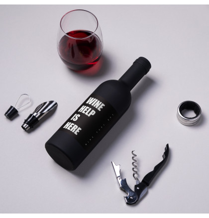 Набор для вина в бутылке "Wine help is here", фото 3, цена 370 грн