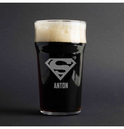 Бокал для пива "Супермен" персонализированный, фото 3, цена 320 грн
