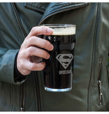 Бокал для пива "Супермен" персонализированный, фото 5, цена 320 грн