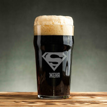 Бокал для пива "Супермен" персонализированный