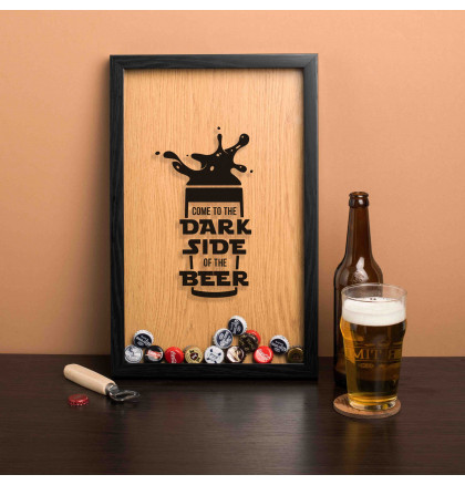 Рамка-копилка для пивных крышек "Come to the dark side of the beer", фото 2, цена 750 грн