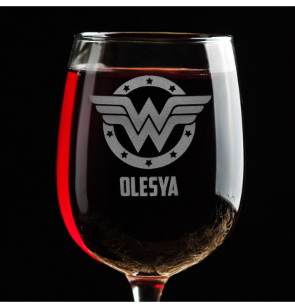 Бокал для вина "Wonderwoman" персонализированный, фото 3, цена 320 грн