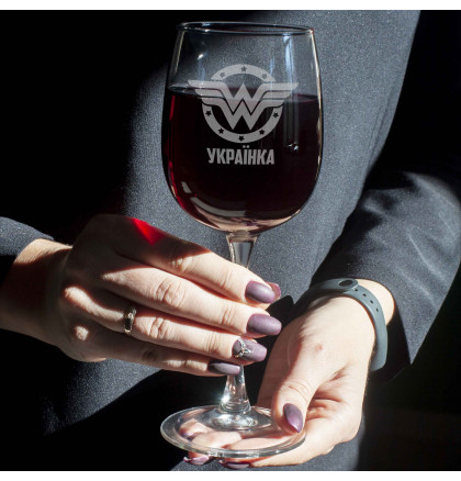 Бокал для вина "Wonderwoman" персонализированный, фото 4, цена 320 грн