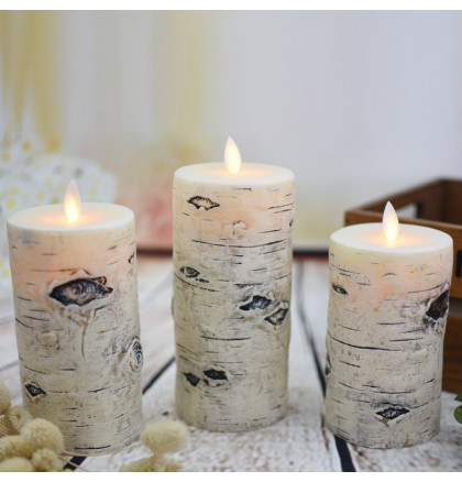 Набор электронных свечей с имитацией пламени "Береза" (3 шт), фото 2, цена 990 грн