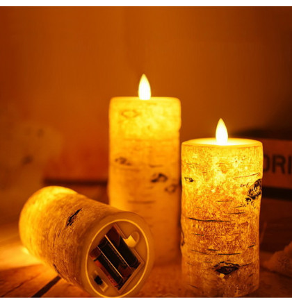 Набор электронных свечей с имитацией пламени "Береза" (3 шт), фото 4, цена 990 грн