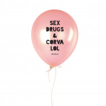 Шарик надувной "Sex Drugs & Corvalol" pink