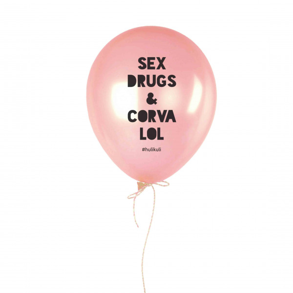 Шарик надувной "Sex Drugs & Corvalol" pink, фото 1, цена 35 грн